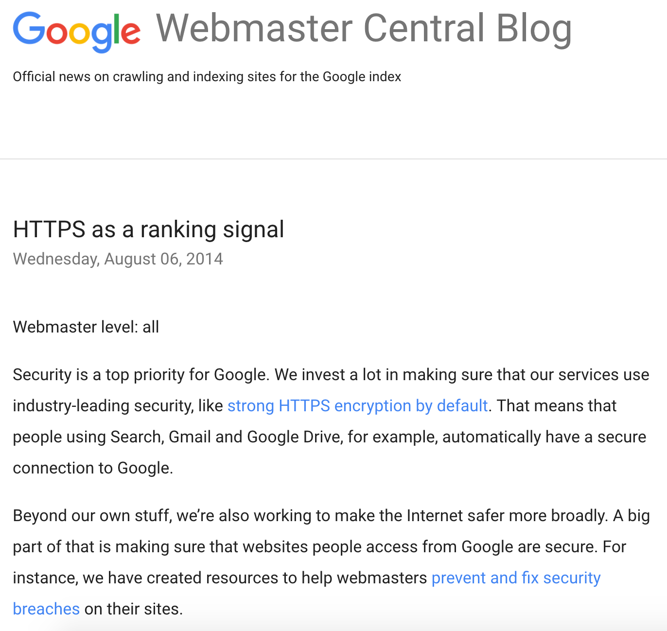 به گفته گوگل، با این حال، HTTPS فقط به عنوان یک “کراس لیک” عمل می کند.